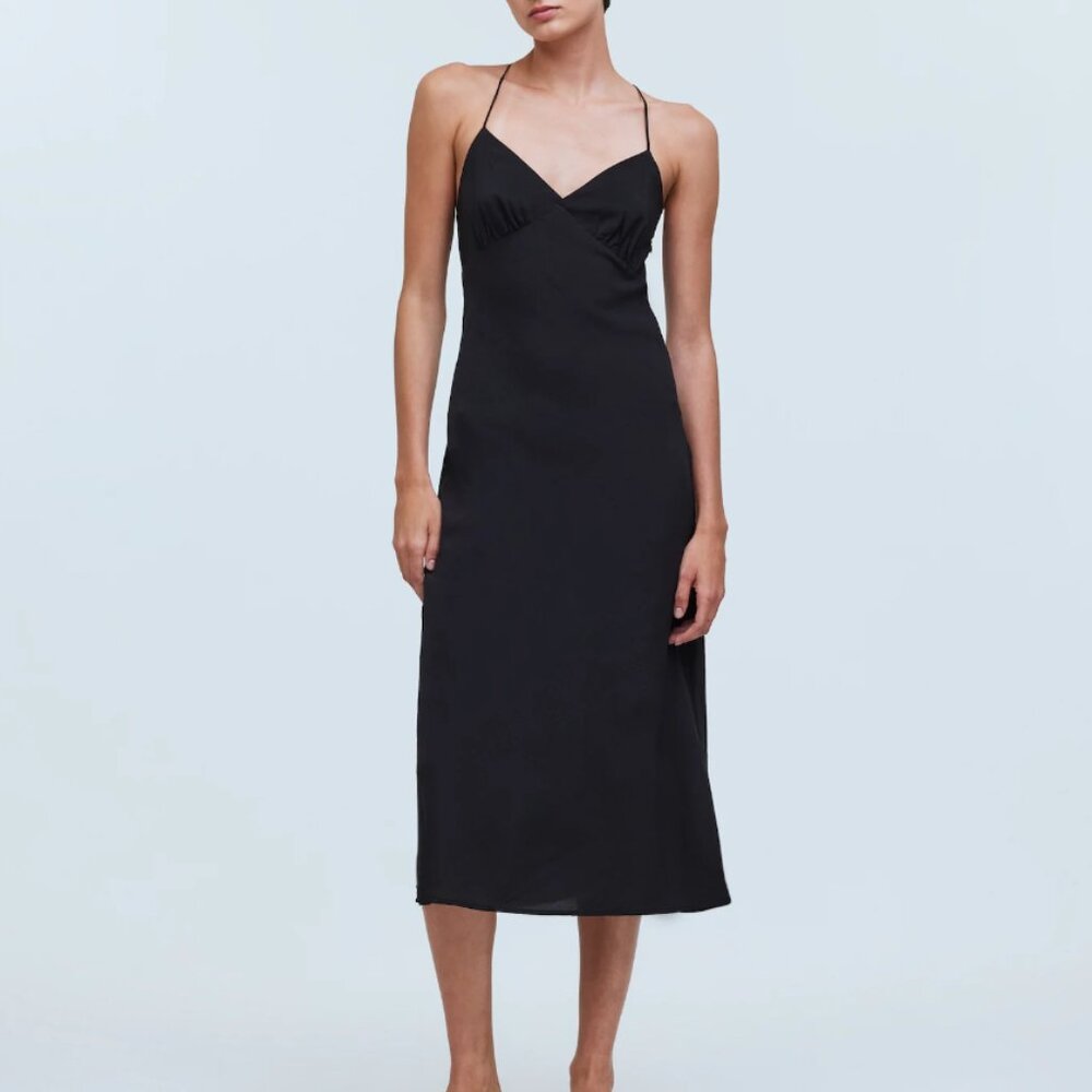The Layton Midi Slip Dress – Black, Size 8